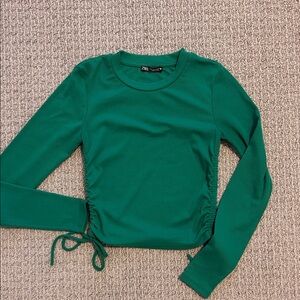 Zara Emerald Long Sleeve crop top size S